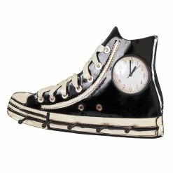 Nouveau 🎁 Paris prix Patère Murale & Horloge Design "Baskets" 50cm Noir 🔥