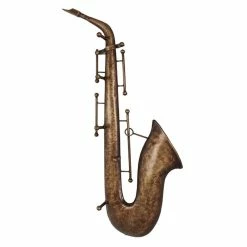 Tout neuf ⌛ Paris prix Patère Murale Vintage "Saxophone" 69cm Marron 🥰
