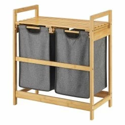 Vente flash ⌛ Meuble de rangement à linge Kärkölä avec 2 sacs 73 x 63,5 x 33 cm [en.casa] 👏 -Accessoires pour la maison Soldes 4059438679346 5