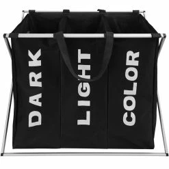 De gros 🌟 Tectake Panier à linge triple - beige 😀 -Accessoires pour la maison Soldes 4061173017758 3