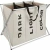 De gros 🌟 Tectake Panier à linge triple - beige 😀 -Accessoires pour la maison Soldes 4061173017765 1