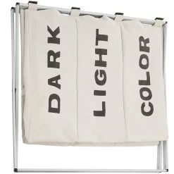 De gros 🌟 Tectake Panier à linge triple - beige 😀 -Accessoires pour la maison Soldes 4061173017765 7