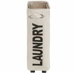Remise 😉 Tectake Panier à linge étroit sur roulettes - beige ❤️ -Accessoires pour la maison Soldes 4061173017796 3