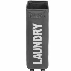 Remise 😉 Tectake Panier à linge étroit sur roulettes - beige ❤️ -Accessoires pour la maison Soldes 4061173017802 3