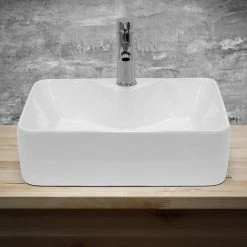 Meilleure affaire 😉 ECD Germany Évier en céramique vasque a poser carré moderne pour salle de bain 480 x 380 mm 🔥 11 Meilleure affaire 😉 ECD Germany Évier en céramique vasque a poser carré moderne pour salle de bain 480 x 380 mm 🔥 -Accessoires pour la maison Soldes 4064649005556 3