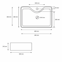 Meilleure affaire 😉 ECD Germany Évier en céramique vasque a poser carré moderne pour salle de bain 480 x 380 mm 🔥 14 Meilleure affaire 😉 ECD Germany Évier en céramique vasque a poser carré moderne pour salle de bain 480 x 380 mm 🔥 -Accessoires pour la maison Soldes 4064649005556 6