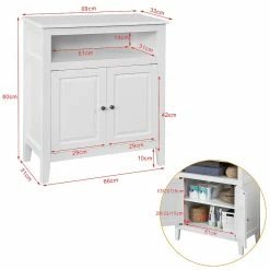 Offres 🎉 SoBuy® FRG204-W Meuble Bas de Salle de Bain Armoire Toilette Buffet commode – Blanc 🔥 -Accessoires pour la maison Soldes 4251388600900 3