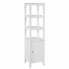 Meilleur prix 😀 SoBuy® FRG205-W Meuble Colonne de Salle de Bain Armoire Toilette haute – Blanc 🌟