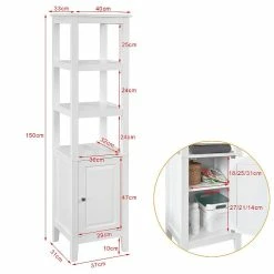 Meilleur prix 😀 SoBuy® FRG205-W Meuble Colonne de Salle de Bain Armoire Toilette haute – Blanc 🌟 -Accessoires pour la maison Soldes 4251388600917 5