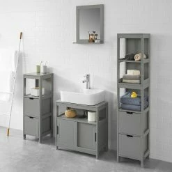Les meilleures critiques de 👍 SoBuy® FRG126-SG Meuble Colonne de Salle de Bain Armoire Haute – 4 étagères et 2 tiroirs 🎁 -Accessoires pour la maison Soldes 4251388611920 4