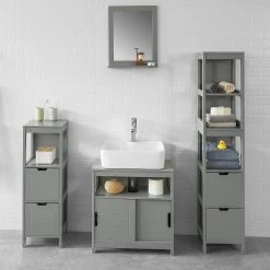 Les meilleures critiques de 👍 SoBuy® FRG126-SG Meuble Colonne de Salle de Bain Armoire Haute – 4 étagères et 2 tiroirs 🎁 -Accessoires pour la maison Soldes 4251388611920 5