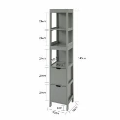Les meilleures critiques de 👍 SoBuy® FRG126-SG Meuble Colonne de Salle de Bain Armoire Haute – 4 étagères et 2 tiroirs 🎁 -Accessoires pour la maison Soldes 4251388611920 6