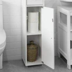 Coupon 🔔 SoBuy BZR34-W Meuble de Rangement Salle d Bain Meuble Colonne Armoire de Toilette Meuble WC 😉 -Accessoires pour la maison Soldes 4251388612927 4