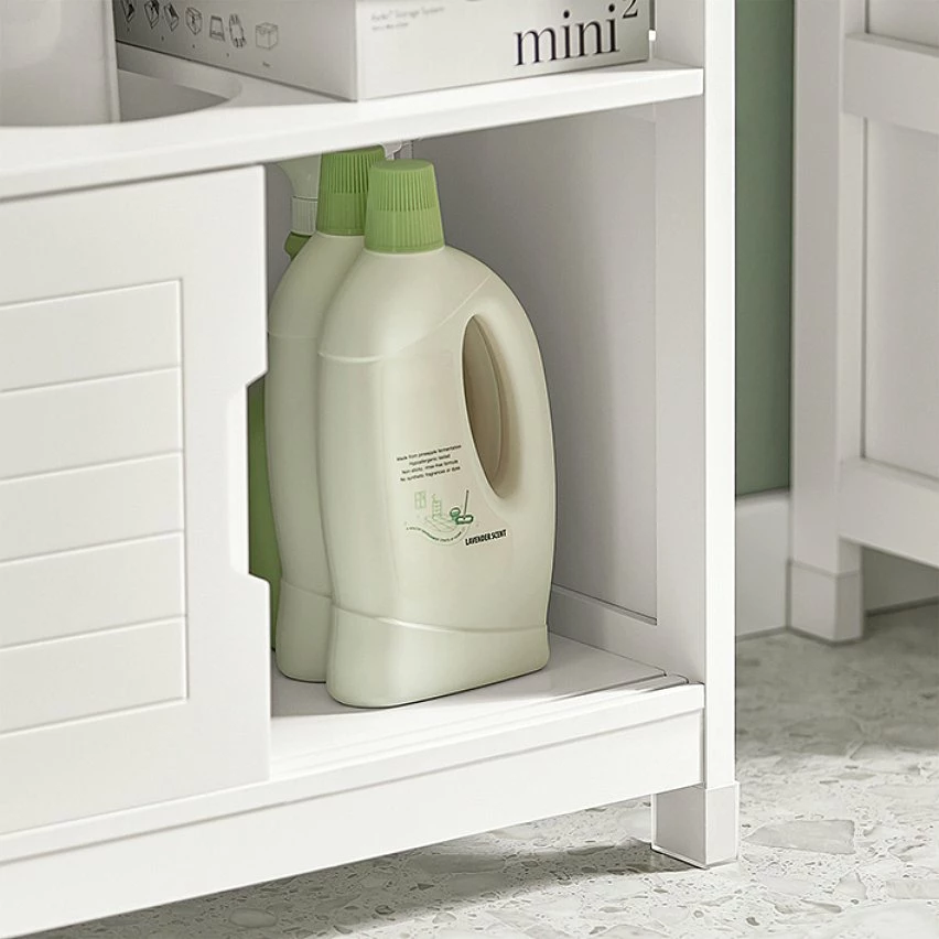 Grosses soldes 😍 SoBuy FRG128-II-W Meuble sous lavabo Meuble sous évier Meuble de Salle de Bain sous lavabo 🛒 6 Grosses soldes 😍 SoBuy FRG128-II-W Meuble sous lavabo Meuble sous évier Meuble de Salle de Bain sous lavabo 🛒 – Image 4