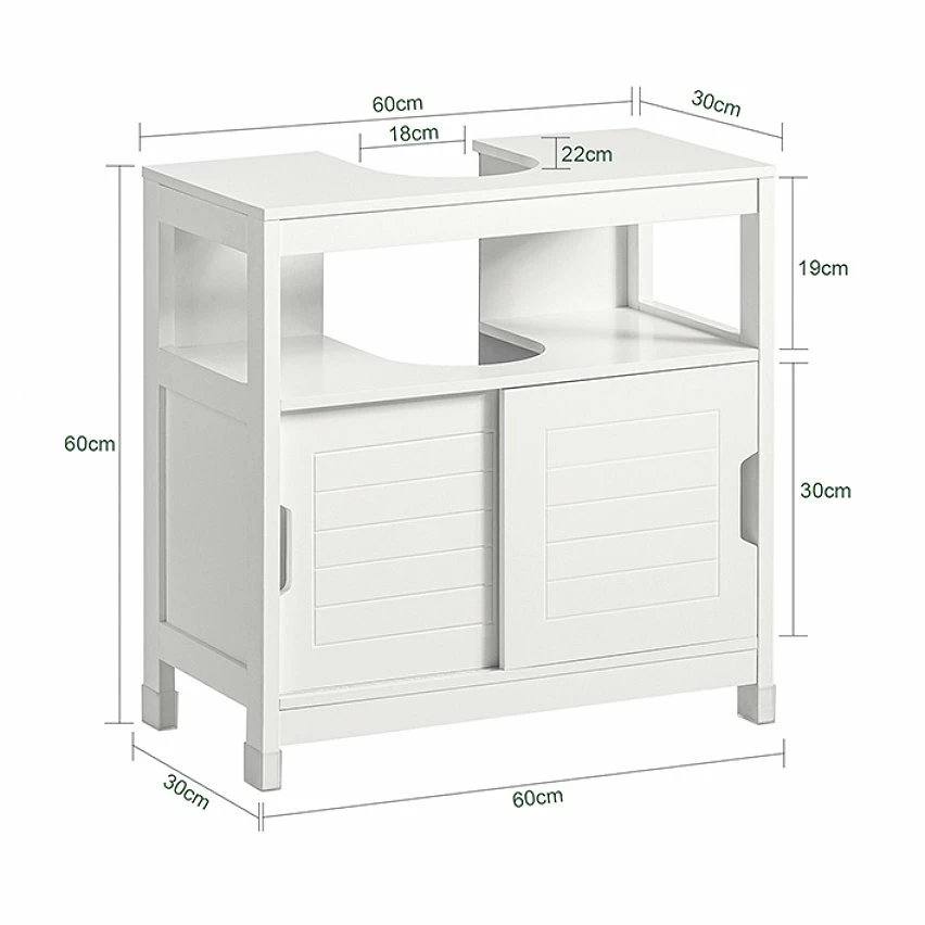 Grosses soldes 😍 SoBuy FRG128-II-W Meuble sous lavabo Meuble sous évier Meuble de Salle de Bain sous lavabo 🛒 9 Grosses soldes 😍 SoBuy FRG128-II-W Meuble sous lavabo Meuble sous évier Meuble de Salle de Bain sous lavabo 🛒 – Image 7