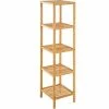 Acheter 🎉 Tectake Étagère en Bambou 5 niveaux 33x33x141cm 😍 -Accessoires pour la maison Soldes 4260435991472 1