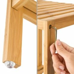 Acheter 🎉 Tectake Étagère en Bambou 5 niveaux 33x33x141cm 😍 -Accessoires pour la maison Soldes 4260435991472 3