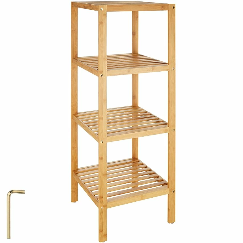 Meilleure affaire ✨ Tectake Étagère en Bambou 4 niveaux 33x33x97cm 🛒 3 Meilleure affaire ✨ Tectake Étagère en Bambou 4 niveaux 33x33x97cm 🛒