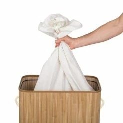 Acheter ⭐ Tectake Panier à linge bambou rectangulaire - 100 L 💯 -Accessoires pour la maison Soldes 4260435994961 4