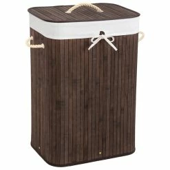 Acheter ⭐ Tectake Panier à linge bambou rectangulaire - 100 L 💯 -Accessoires pour la maison Soldes 4260435994978 1