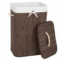 Acheter ⭐ Tectake Panier à linge bambou rectangulaire - 100 L 💯 -Accessoires pour la maison Soldes 4260435994978 2