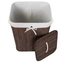Acheter ⭐ Tectake Panier à linge bambou rectangulaire - 100 L 💯 -Accessoires pour la maison Soldes 4260435994978 3