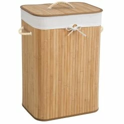 Acheter ⭐ Tectake Panier à linge bambou rectangulaire - 100 L 💯 -Accessoires pour la maison Soldes 4260435994985 1