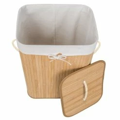 Acheter ⭐ Tectake Panier à linge bambou rectangulaire - 100 L 💯 -Accessoires pour la maison Soldes 4260435994985 3