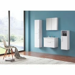 Top 10 😀 AICA Sanitaire meuble suspendu blanc avec un tiroir, lavabo en céramique ✔️ -Accessoires pour la maison Soldes 4764075263949 5