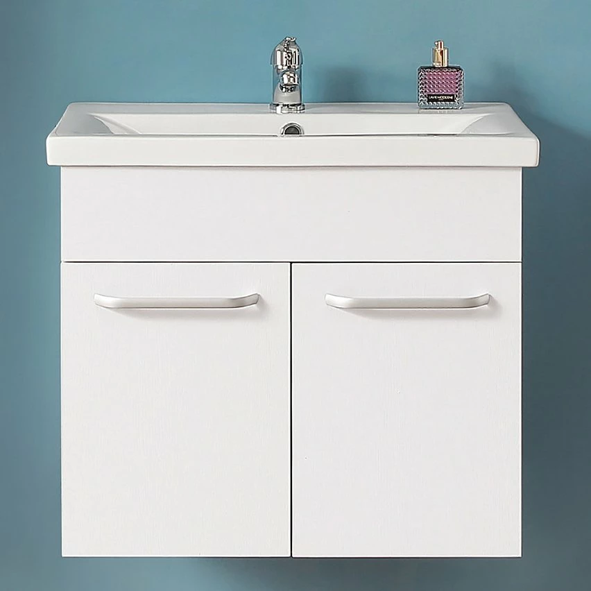 Meilleure vente 😍 AICA Sanitaire meuble de salle de bain avec deux portes couleur blanc, lavabo en céramique 👍 6 Meilleure vente 😍 AICA Sanitaire meuble de salle de bain avec deux portes couleur blanc, lavabo en céramique 👍 – Image 4