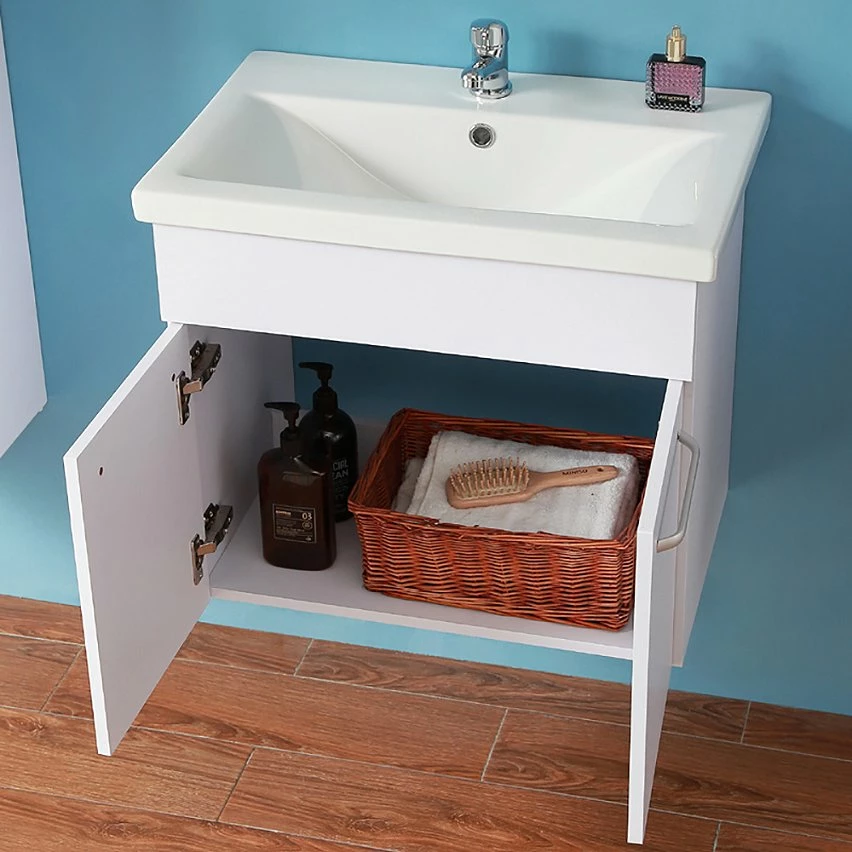 Meilleure vente 😍 AICA Sanitaire meuble de salle de bain avec deux portes couleur blanc, lavabo en céramique 👍 7 Meilleure vente 😍 AICA Sanitaire meuble de salle de bain avec deux portes couleur blanc, lavabo en céramique 👍 – Image 5