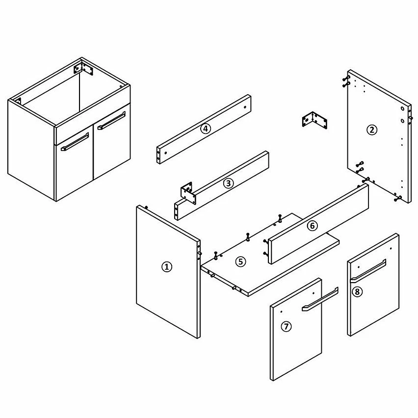 Meilleure vente ✔️ AICA Sanitaire meuble sous vasque avec deux portes couleur blanc, lavabo leger en céramique ⌛ 7 Meilleure vente ✔️ AICA Sanitaire meuble sous vasque avec deux portes couleur blanc, lavabo leger en céramique ⌛ – Image 5