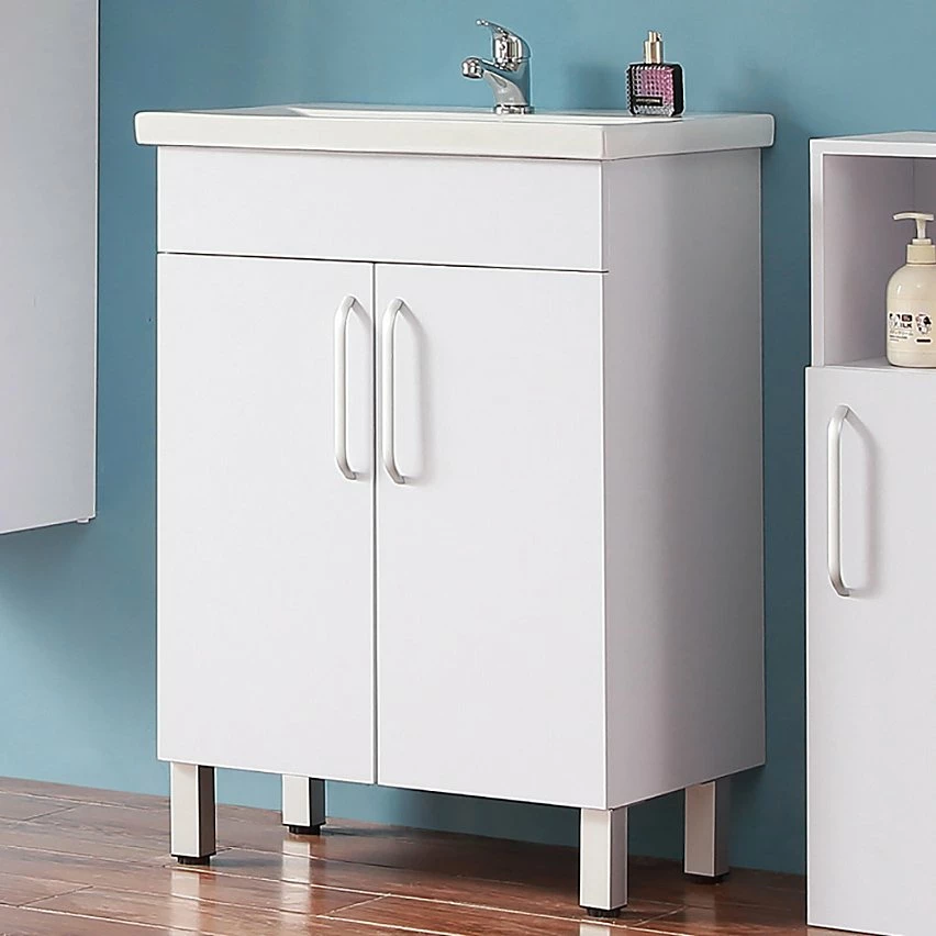 Nouveau 🥰 AICA Sanitaire meuble avec 2 portes couleur blanc, meuble avec pied, lavabo en céramique ❤️ 9 Nouveau 🥰 AICA Sanitaire meuble avec 2 portes couleur blanc, meuble avec pied, lavabo en céramique ❤️ – Image 7