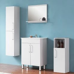 Tout neuf 🧨 AICA Sanitaire meuble avec 2 portes couleur blanc, lavabo leger en céramique 😍 14 Tout neuf 🧨 AICA Sanitaire meuble avec 2 portes couleur blanc, lavabo leger en céramique 😍 -Accessoires pour la maison Soldes 4764075264076 6