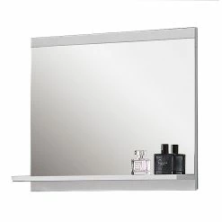 Meilleur prix ✨ AICA Sanitaire Étagère en bois couleur blanc avec miroir 60 x 12 x 50 cm 🔔