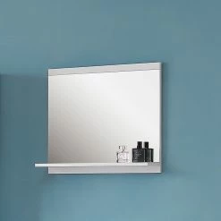 Meilleur prix ✨ AICA Sanitaire Étagère en bois couleur blanc avec miroir 60 x 12 x 50 cm 🔔 -Accessoires pour la maison Soldes 4764075264205 6