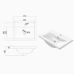 Bon marché 🥰 AICA Sanitaire meuble deux portes sousvasque anthracite,lavabo en résine à base de poudre de pierre ⭐ -Accessoires pour la maison Soldes 4764075264236 6