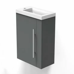 Coupon 😍 AICA Sanitaire meuble-lavabo avec une porte anthrcite, 44 x 23 x 60 cm 🎁