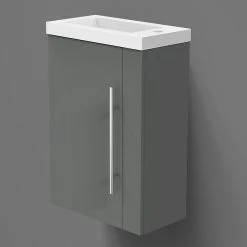 Coupon 😍 AICA Sanitaire meuble-lavabo avec une porte anthrcite, 44 x 23 x 60 cm 🎁 -Accessoires pour la maison Soldes 4764075264397 4