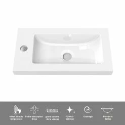 Coupon 😍 AICA Sanitaire meuble-lavabo avec une porte anthrcite, 44 x 23 x 60 cm 🎁 -Accessoires pour la maison Soldes 4764075264397 6