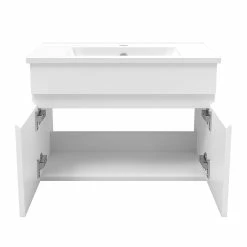 Budget ✔️ AICA Sanitaire meuble blanc sous lavabo suspendu avec deux portes, vasque en céramique 🛒 -Accessoires pour la maison Soldes 4764075264410 5