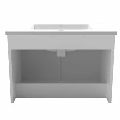 Budget ✔️ AICA Sanitaire meuble blanc sous lavabo suspendu avec deux portes, vasque en céramique 🛒 -Accessoires pour la maison Soldes 4764075264410 7