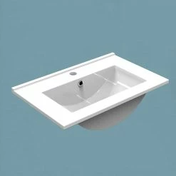 Budget ✔️ AICA Sanitaire meuble blanc sous lavabo suspendu avec deux portes, vasque en céramique 🛒 -Accessoires pour la maison Soldes 4764075264427 3 1