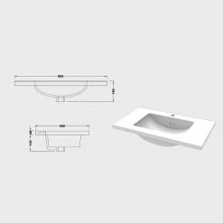 Top 10 🛒 AICA Sanitaire meuble de salle de bain + 2 vasques en céramique 4 tiroirs, mobilier couleur chêne 🥰 -Accessoires pour la maison Soldes 4764075264441 4 1