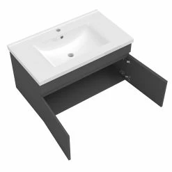 Top 10 🛒 AICA Sanitaire meuble de salle de bain + 2 vasques en céramique 4 tiroirs, mobilier couleur chêne 🥰 -Accessoires pour la maison Soldes 4764075264458 2