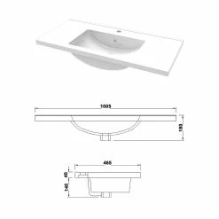 Bon marché 🛒 AICA Sanitaire meuble de salle de bain couleur chêne,meuble deux tirois et un plan vasque céramique 100cm ✔️ -Accessoires pour la maison Soldes 4764075264496 4