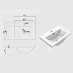 Grosses soldes 🔔 AICA Sanitaire meuble de salle de bain couleur chêne, meuble suspendu avec vasque en céramique ✔️ -Accessoires pour la maison Soldes 4764075264557 4
