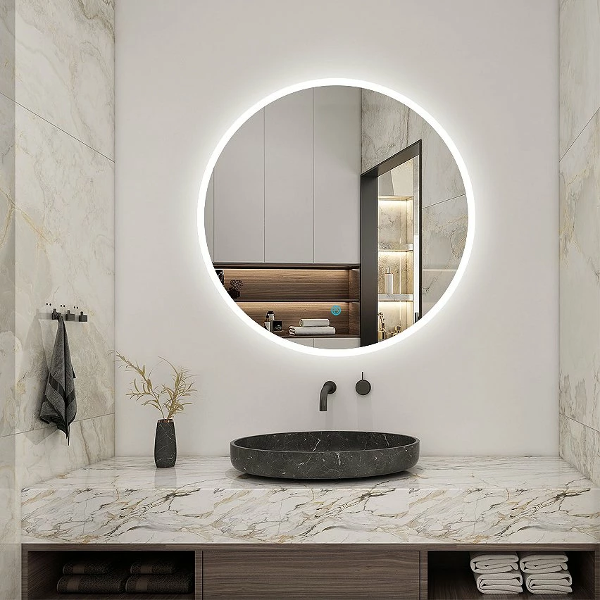 Grosses soldes 😉 AICA Sanitaire miroir salle de bain, miroir arrondi salle de bain, miroir rond antibuée avec éclairage, miroir étanche très leger ⭐ 3 Grosses soldes 😉 AICA Sanitaire miroir salle de bain, miroir arrondi salle de bain, miroir rond antibuée avec éclairage, miroir étanche très leger ⭐