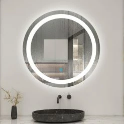 Meilleure affaire 👏 AICA Sanitaire miroir salle de bain, miroir modern chic, miroir arrondi avec éclairage salle de bain, miroir rond antibuée, miroir étanche 🔔 8 Meilleure affaire 👏 AICA Sanitaire miroir salle de bain, miroir modern chic, miroir arrondi avec éclairage salle de bain, miroir rond antibuée, miroir étanche 🔔 -Accessoires pour la maison Soldes 4764075265196 3