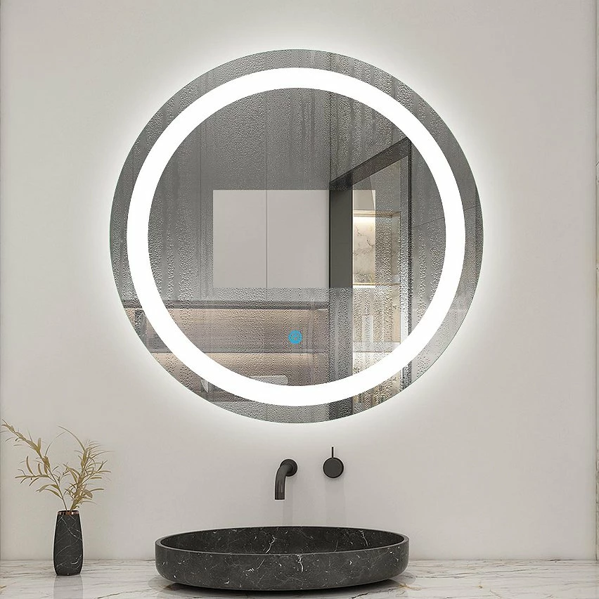 Meilleure affaire 👏 AICA Sanitaire miroir salle de bain, miroir modern chic, miroir arrondi avec éclairage salle de bain, miroir rond antibuée, miroir étanche 🔔 4 Meilleure affaire 👏 AICA Sanitaire miroir salle de bain, miroir modern chic, miroir arrondi avec éclairage salle de bain, miroir rond antibuée, miroir étanche 🔔 – Image 2